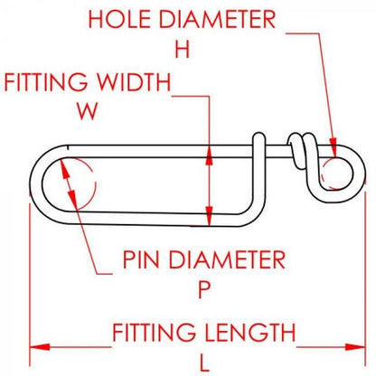 0.125 Inch (in) Hole Diameter (H) Mechanical Cable Wire Snap Hook - Image 2