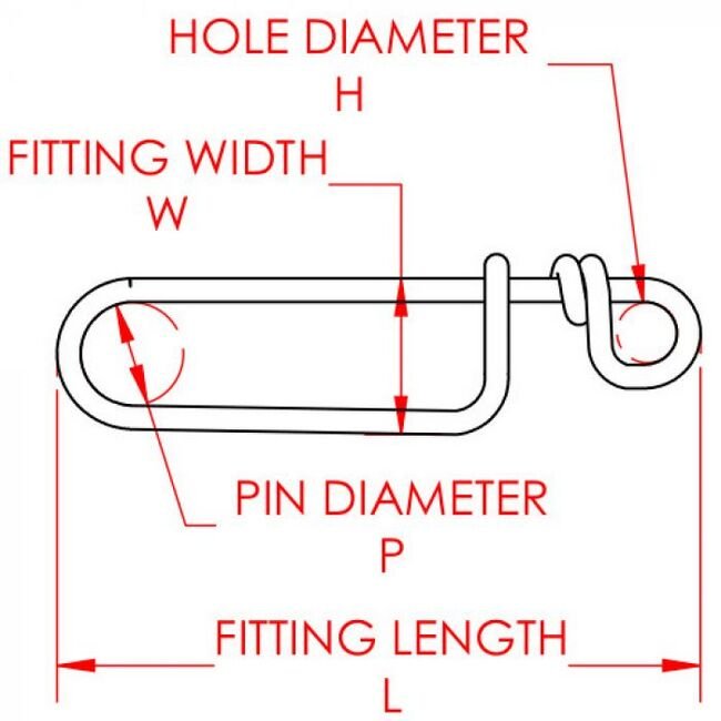 0.17 Inch (in) Hole Diameter (H) Mechanical Cable Wire Snap Hook - Image 2