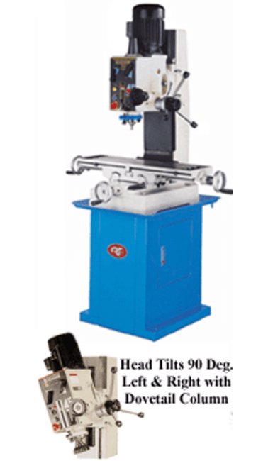 Rong Fu Geared Head Mill/Drilling Machine with Dovetail Column, Single Phase - Image 2