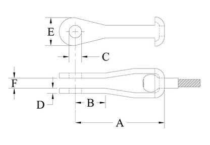 Commercial Grade Stainless Steel Strap Fork End NAS1435-K - Image 2