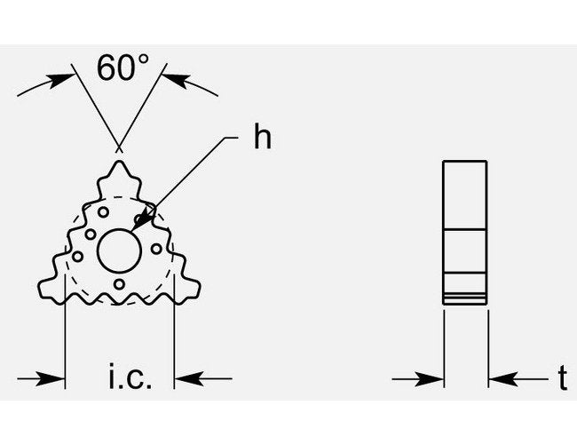 Triangle Negative Serrated Milling with Hole, 0.202/0.206 in Thickness - Image 1