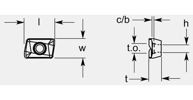ISO Style Parallelogram Milling Blank with Chipbreaker, 0.174 / 0.180 in Thickness - Image 1