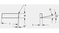 Ultra-Met Parallelogram Milling Blank, Thickness 0.136 - 0.142 in, Width 0.263 - 0.269 in