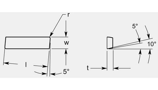 Ultra-Met Parallelogram Milling Blank, Thickness 0.136 - 0.142 in, Width 0.263 - 0.269 in - Image 1