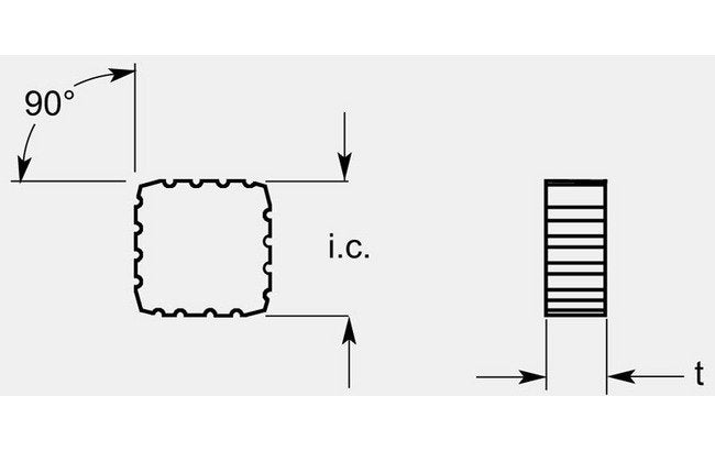 Square Utility Serrated Milling Blank, 0.202/0.207 in Thickness - Image 1