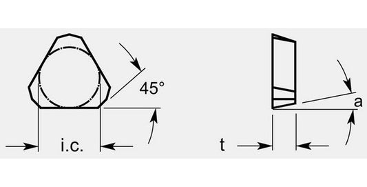 Triangle Positive Double Facet Milling Blank, 0.198/0.202 in Thickness - Image 1