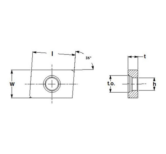 Ultra-Met® Parallelogram Milling Blank, 0.601/0.611 ln - Image 1