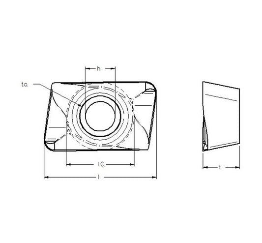 Square Shoulder Milling Blank Inserts with Chipbreaker, ISO Hole - Image 1