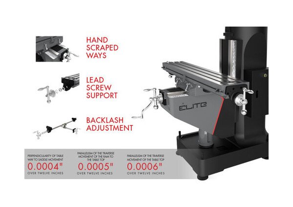 JET Elite ETM-949 Variable Speed Mill Machine with 3-Axis DRO - Image 3