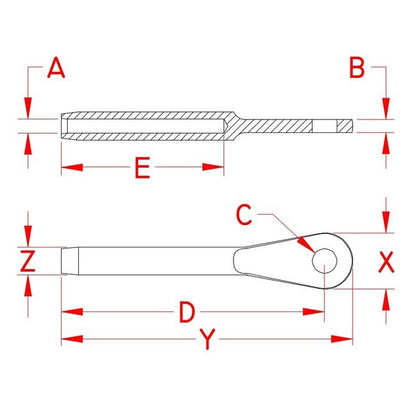 MS20668-3 Crimpable Eye End for 3/32'' Wire Rope - Image 2