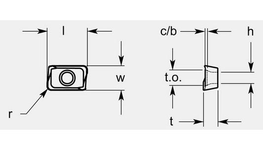 ISO Style Parallelogram Milling Blank with Chipbreaker, Thickness 0.224/0.228 in - Image 1