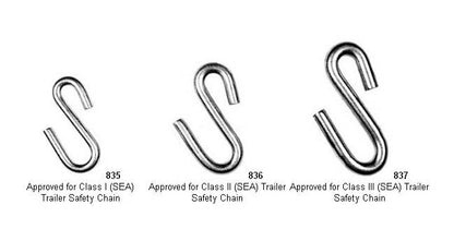 Brass Plain Finish 9/32 Inch Diameter Eye-A Brass S Hook - Image 3