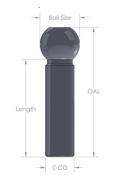 Crimp-On Ball Shanks for Wire Rope - Carbon Steel - Image 2
