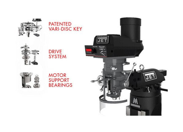 JET Elite 9x49 Variable Speed Mill Machine with Newall DP700 DRO - Image 4