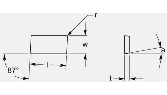 Ultra-Met® Parallelogram Milling Blanks, 1.025 / 1.035 ln - Image 1