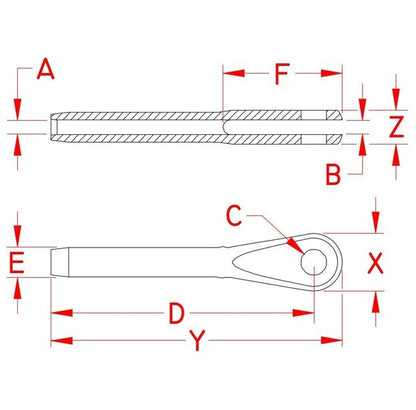 Suncor Mil. Spec Swage Fork - Stainless Steel Precision Machined Terminal - Image 2