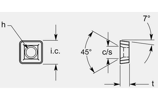 Premium Square Positive Chipbreaker with Hole and Countersink - Image 1