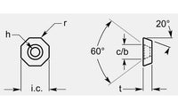 Octagon Milling Blank with Countersink Hole, Thk. 0.198/0.206 in