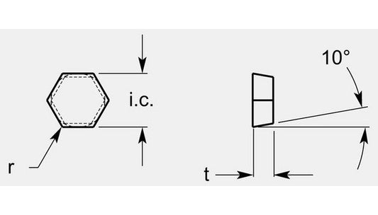 Precision Positive Hexagon Milling Blank 0.663/0.673 in - Image 1
