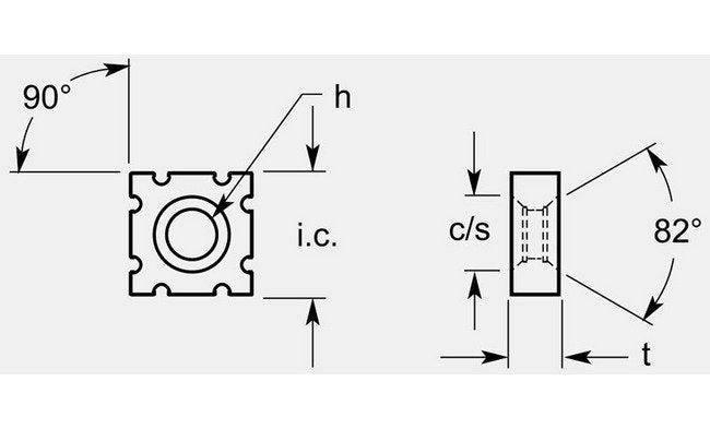 Square Milling Blank with Serrated Edges, 0.198 / 0.206 in Thickness - Image 1
