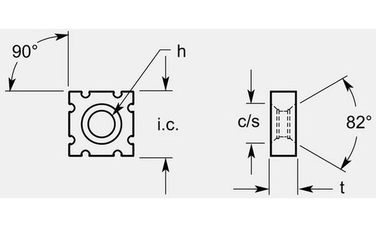 Square Milling Blank with Serrated Edges, 0.198 / 0.206 in Thickness - Image 1