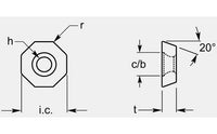 ISO Octagon Milling Blank, 0.205 / 0.213 in Thickness