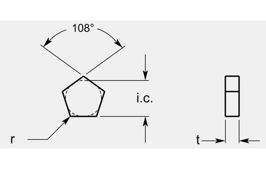 High-Precision Negative Pentagon Milling Blank, 0.104 / 0.112 in - Image 1