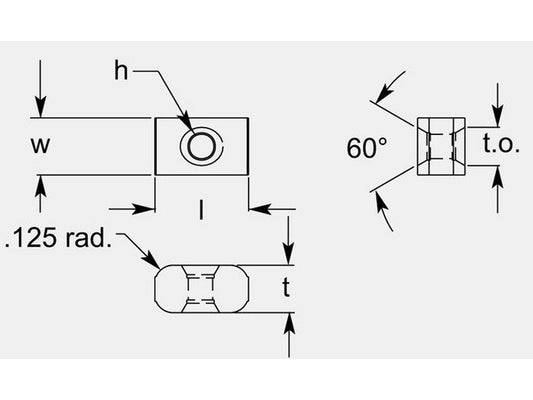 Ultra-Met On Edge Milling Blank with Hole - 0.322/0.330 in - Image 1