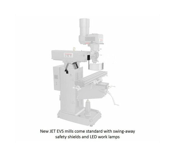JET Milling Machine JTM-949EVS with 3-Axis DRO, Power Feed, Air Powered Draw Bar - Image 3