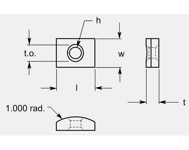Ultra-Met On Edge Milling Blank with Hole, 0.265 / 0.270 in - Image 1