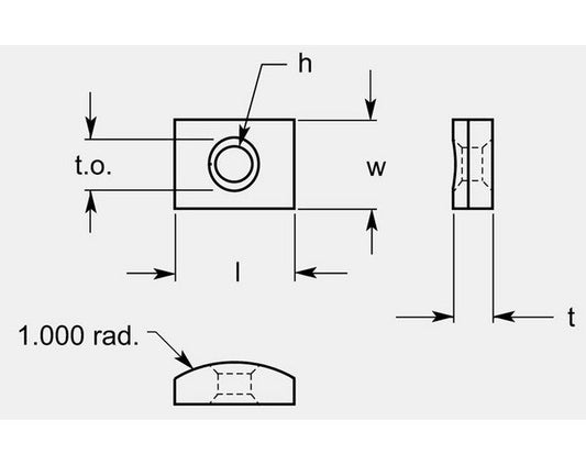Ultra-Met On Edge Milling Blank with Hole, 0.265 / 0.270 in - Image 1