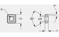 Premium Square Positive Chipbreaker with Hole and Countersink, 0.240-0.246 in