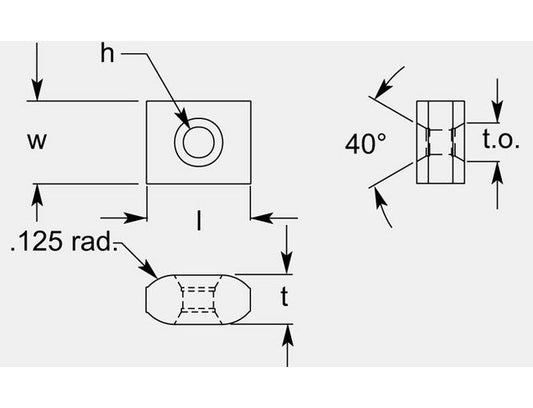 Ultra-Met On Edge Milling Blank with Hole, 0.267/0.273 in - Image 1