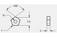 Precision Negative Pentagon with Hole, 0.200 / 0.208 in