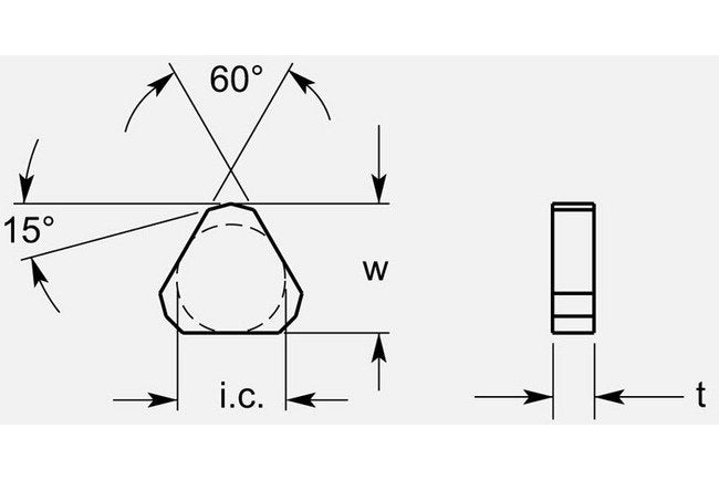 Premium Triangle Negative Double Facet Milling Blanks, 0.198 / 0.206 in - Image 1