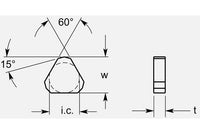 Premium Triangle Negative Double Facet Milling Blanks, 0.198 / 0.206 in