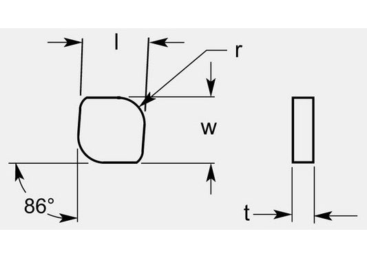 Premium Ultra-Met Parallelogram Milling Blank, 1.028 / 1.038 in - Image 1