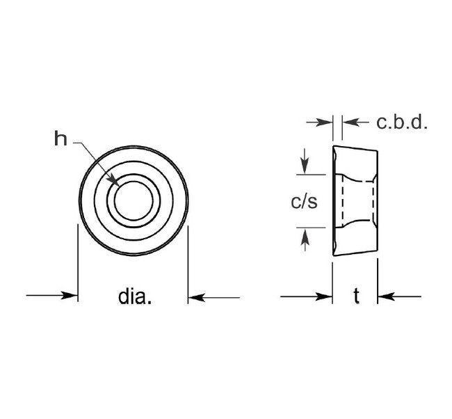 Ultra-Met Round Positive Milling Insert 0.486/0.492 Inch - Image 1