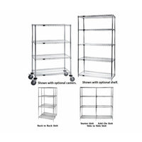 Quantum Storage 60" Chrome Wire Shelving Starter Kit - 4 Posts, 4 Shelves