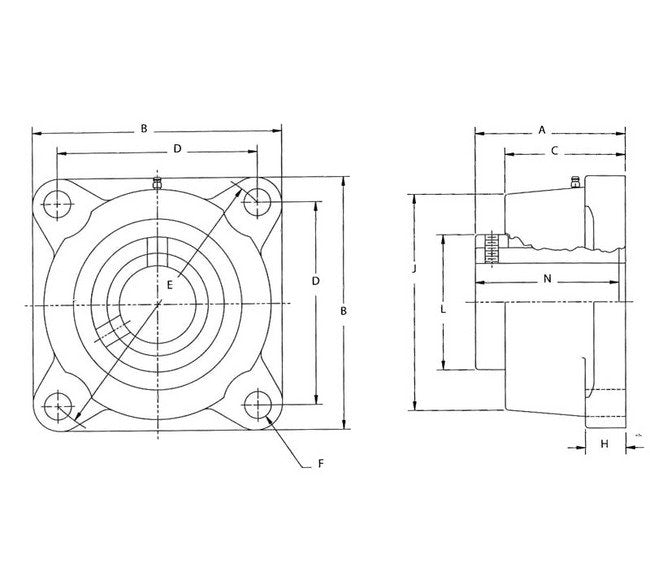 M2000 Heavy Duty 4-Bolt Flange Block Unit - Image 1