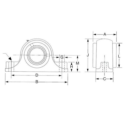 Type E 2-Bolt Heavy Duty Mounted Units - 1 11/16 in Shaft Size - Image 1