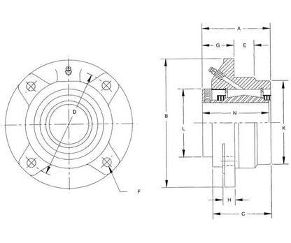 Heavy Duty M2000 Piloted Flange Mounted Units - Non-Expansion Type - Image 1