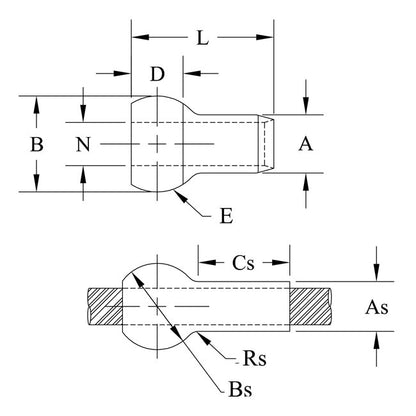 MS20664 Series 0.132 Inch (in) Diameter A Single Shank Ball - Image 2