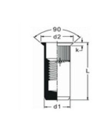 M6 Closed End Countersunk Head Rivet Nut - 23.0mm Dimension - Image 2