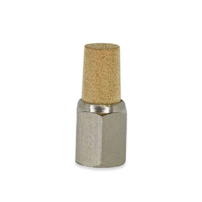 ACBV Series 1/8 Inch (in) Female National Pipe Thread (FNPT) Nickel Plated Steel Muffler - Image 1