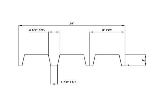 N-Deck Aluminum Corrugated Metal Sheet - 3" Deep - Image 2