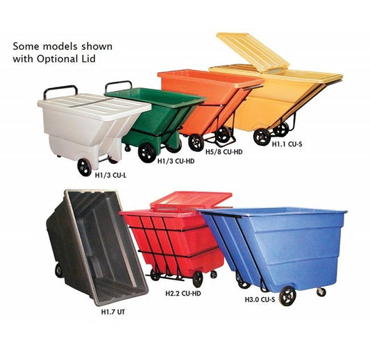 900 lb Capacity White Nestable Tilt Truck - 34" Body Height - Image 1