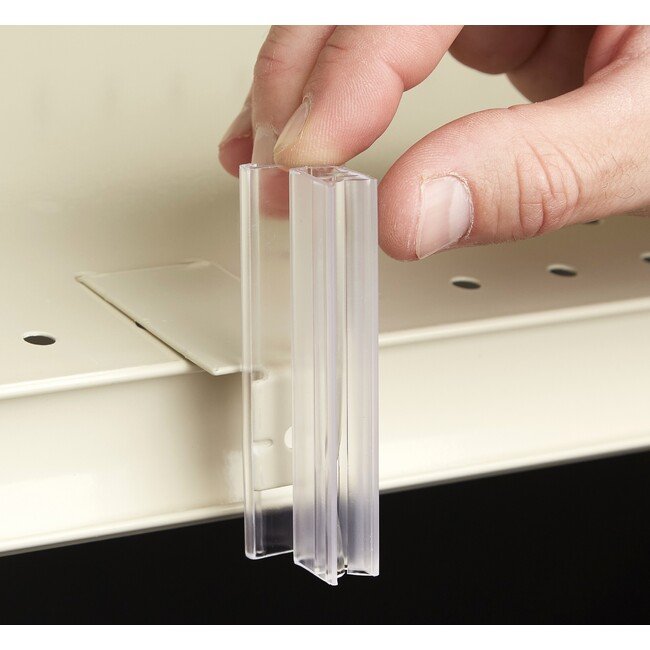 Centered Grip Slide-On Sign Holder - 0.100" to 0.250" Grip, Clear PVC - Image 1