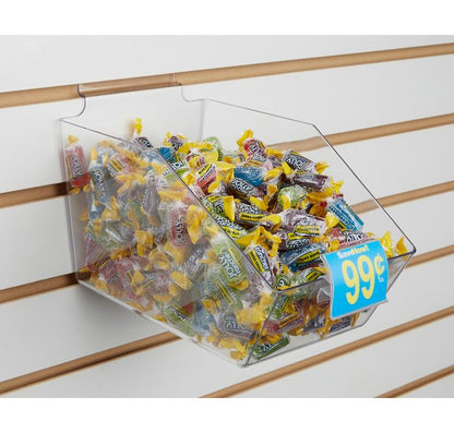 Clear Long Opti-Bins & Label Holder for Slatwall - Image 1