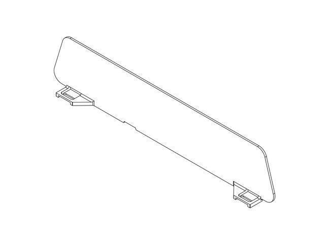 Solid Contoured Shelf Divider - Crystal Clear Styrene, 3" x 14-1/4" - Image 2